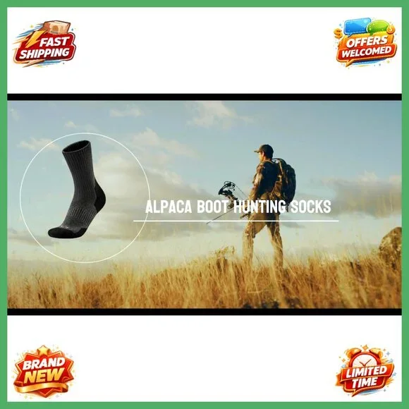 Alpaca Wool Thermal Compression Socks 2 Pairs Men Women Hiking Hunting - Picture 7 of 7